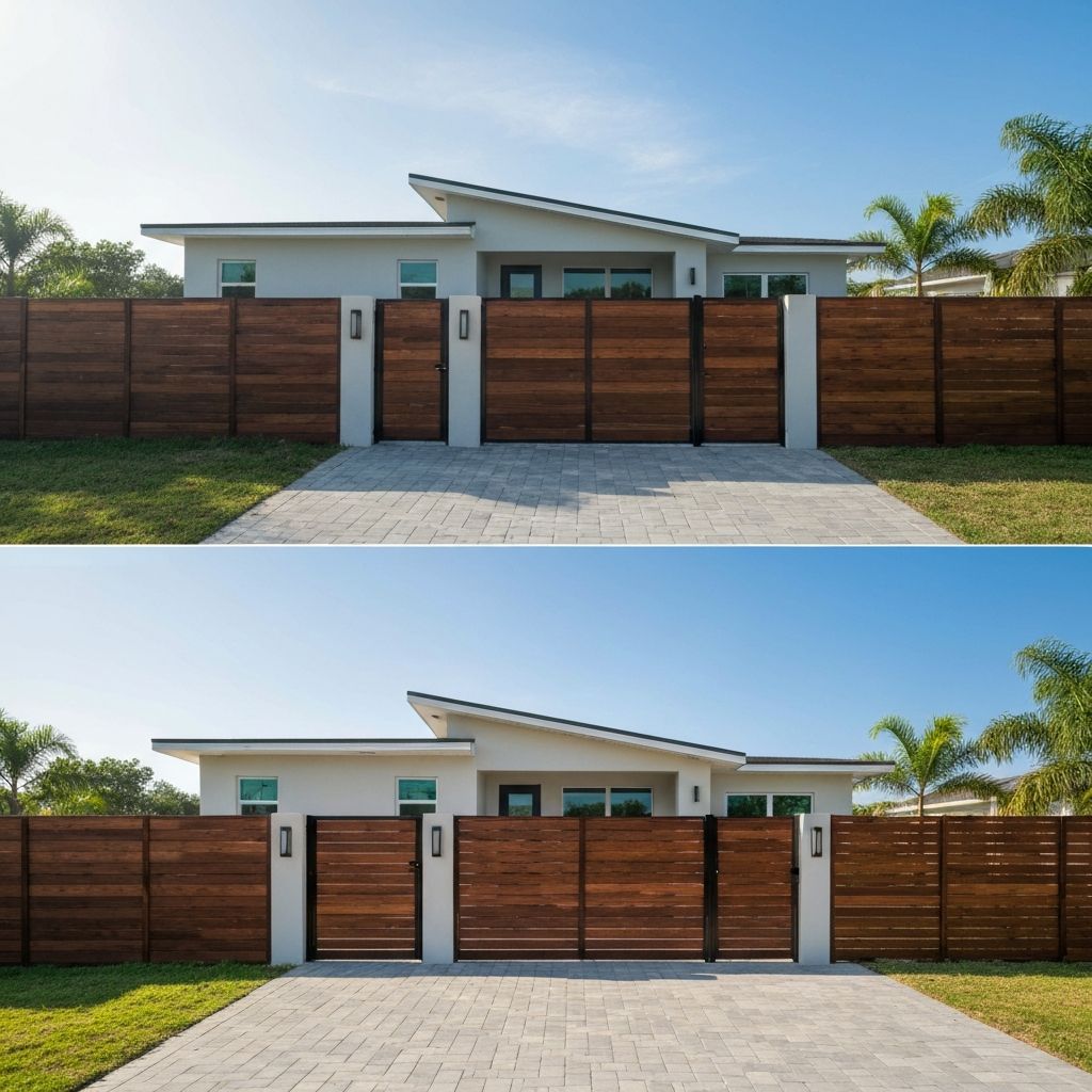 Modern Horizontal Wood Fence